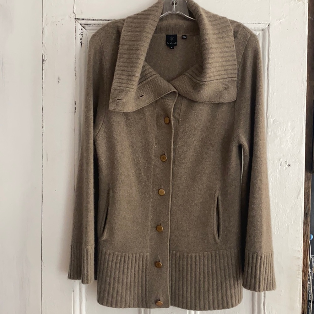 B.Chyll Cashmere Sweater-Camel color, gold buttons